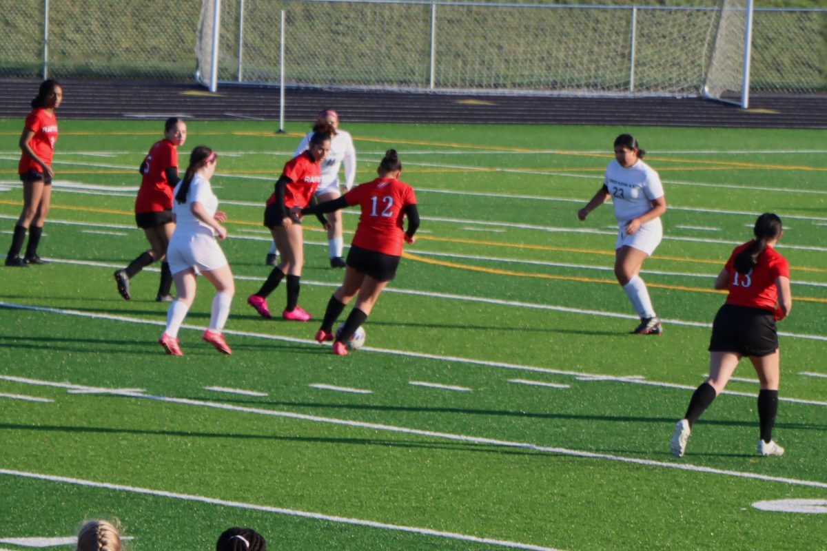 Freshman Jacqueline Sagastume has the ball at her feets and is ready to switch sides. 

