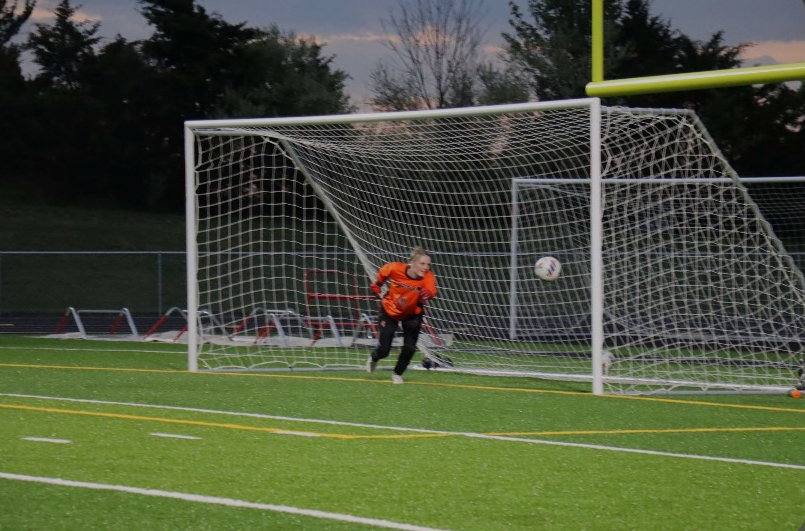 Senior Kiele Neil throws her body to save a goal.